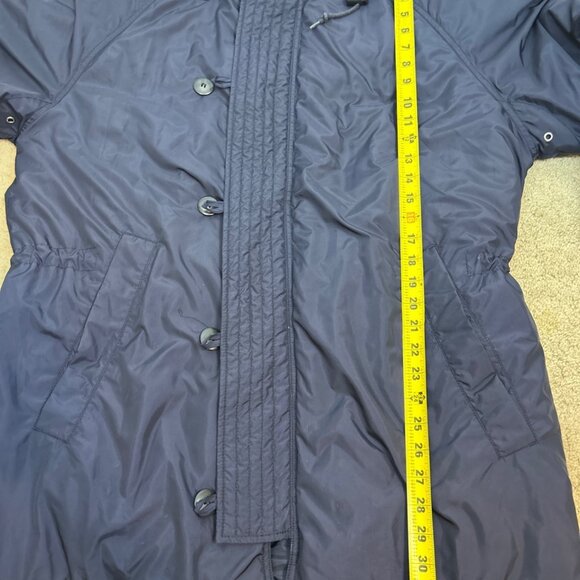 J. Crew Hooded Winter Coat Men's L Navy Blue Removeable Faux Fur Trim - Picture 12 of 14